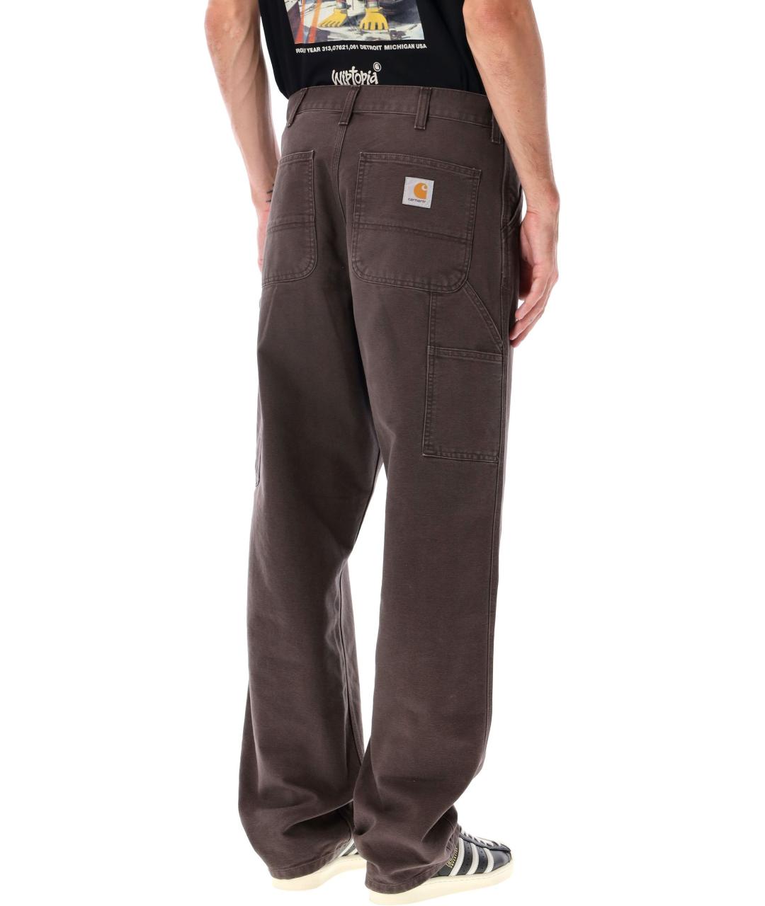CARHARTT WIP Коричневые хлопковые повседневные брюки, фото 3