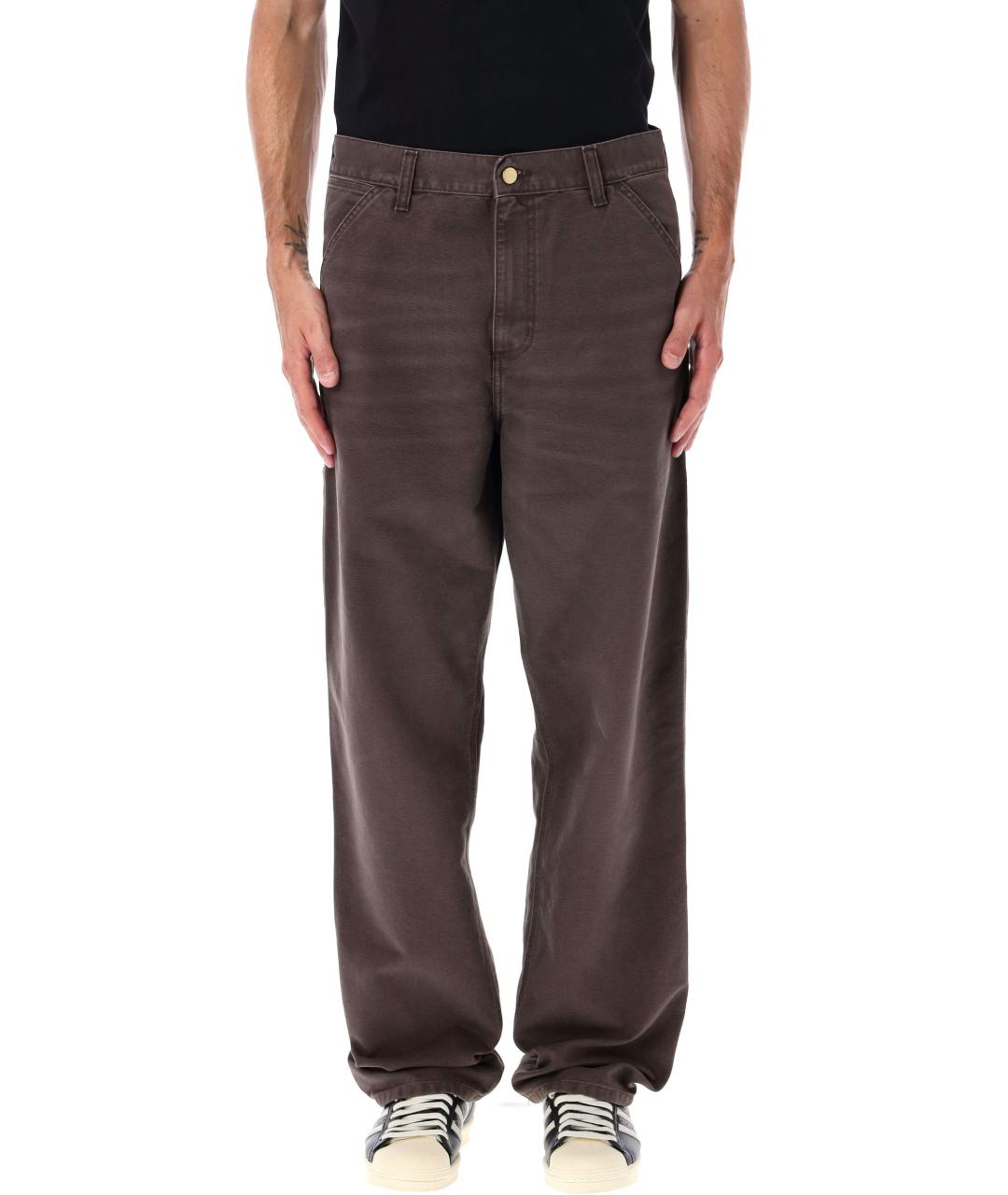 CARHARTT WIP Коричневые хлопковые повседневные брюки, фото 2