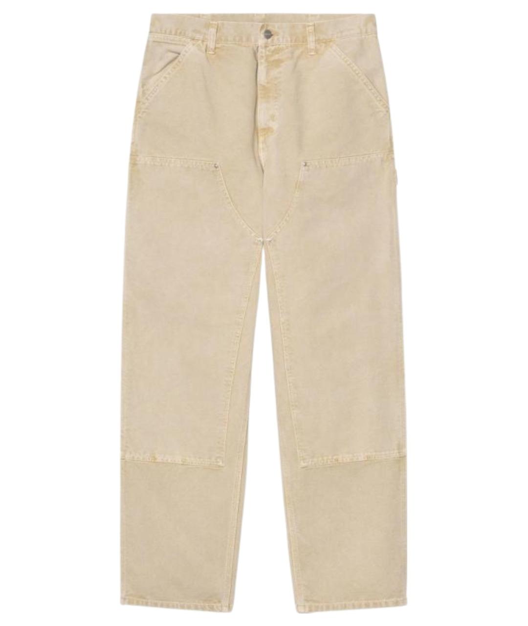 CARHARTT WIP Бежевые хлопковые повседневные брюки, фото 1