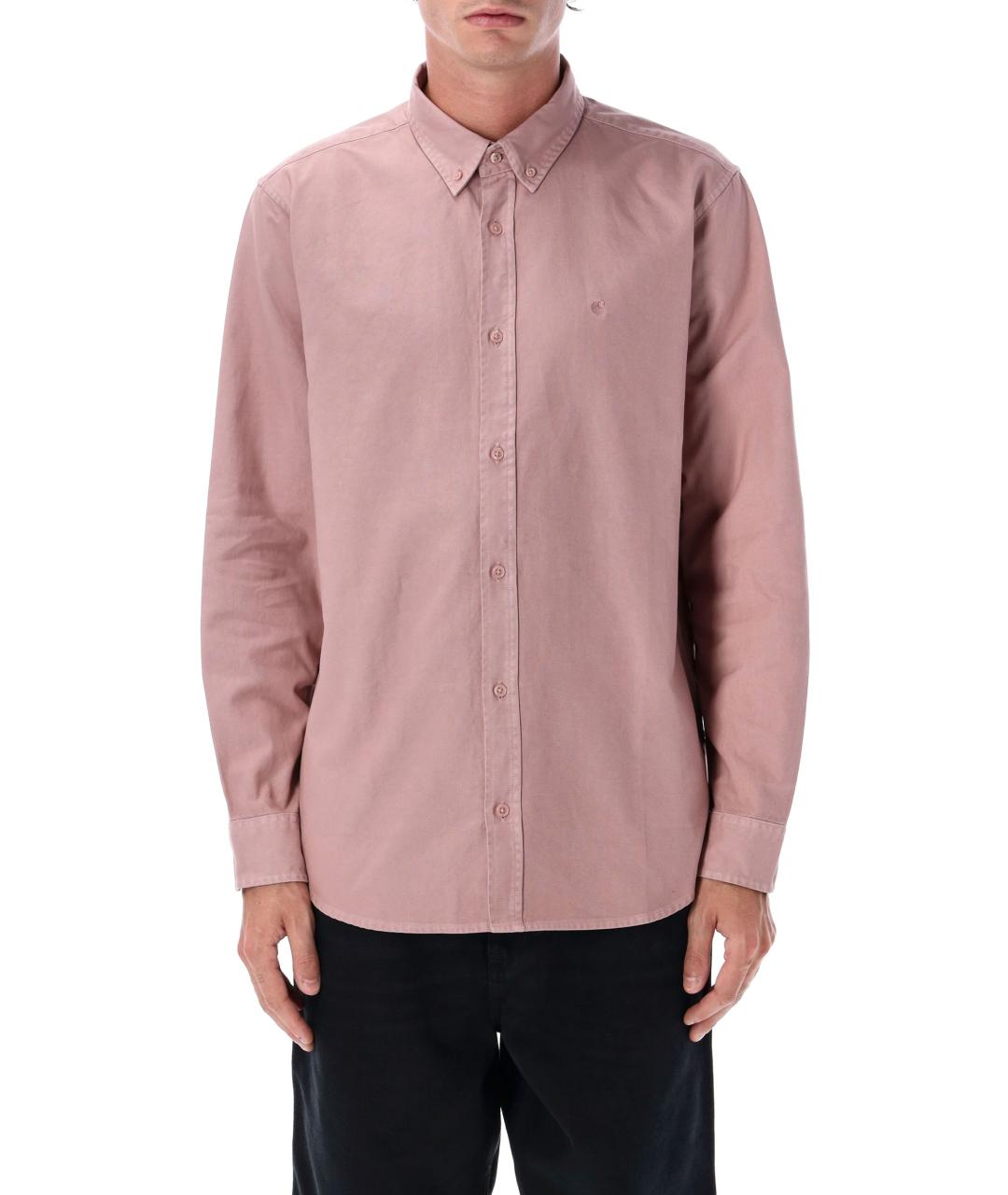 CARHARTT WIP Розовая хлопковая кэжуал рубашка, фото 4