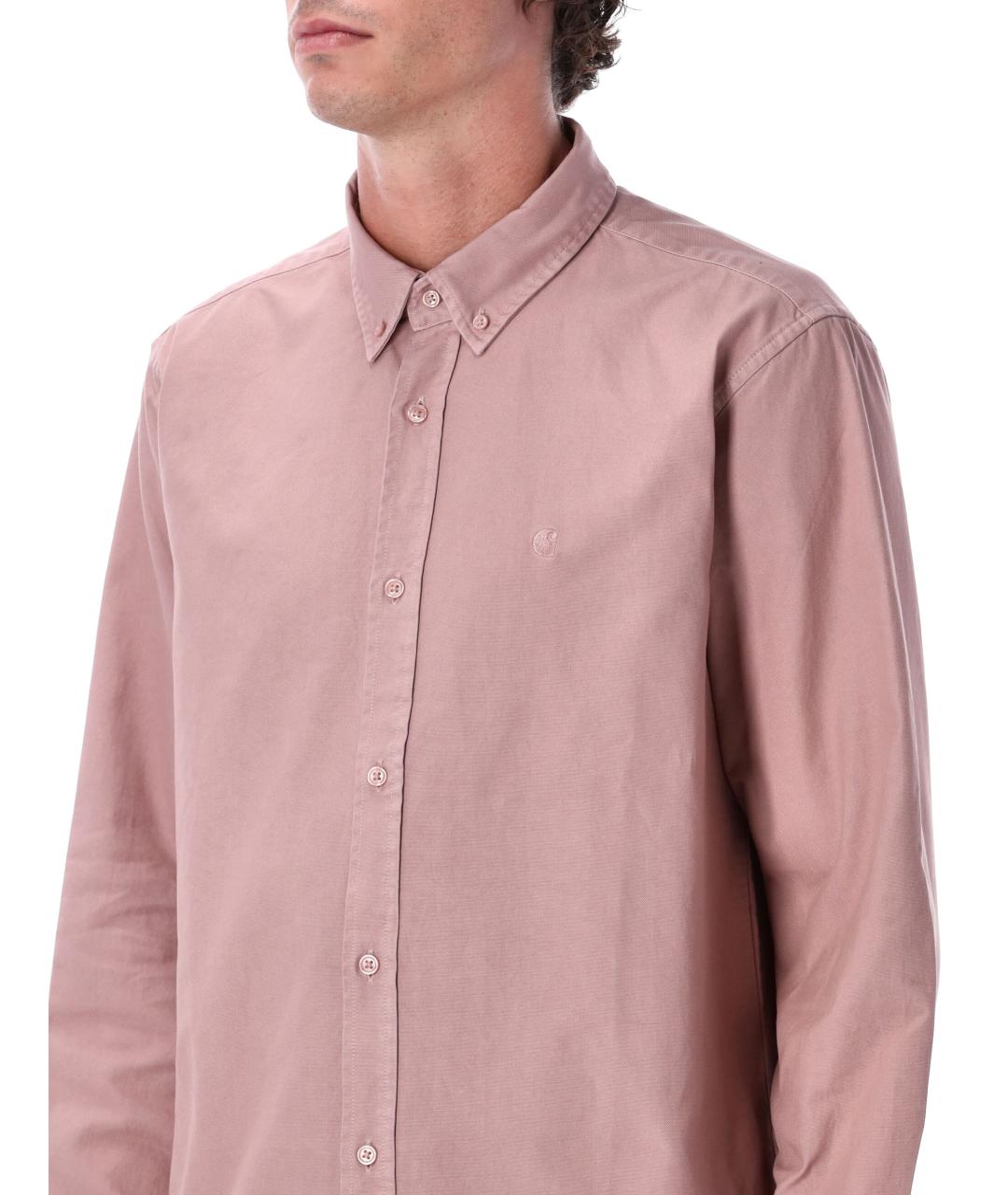 CARHARTT WIP Розовая хлопковая кэжуал рубашка, фото 3