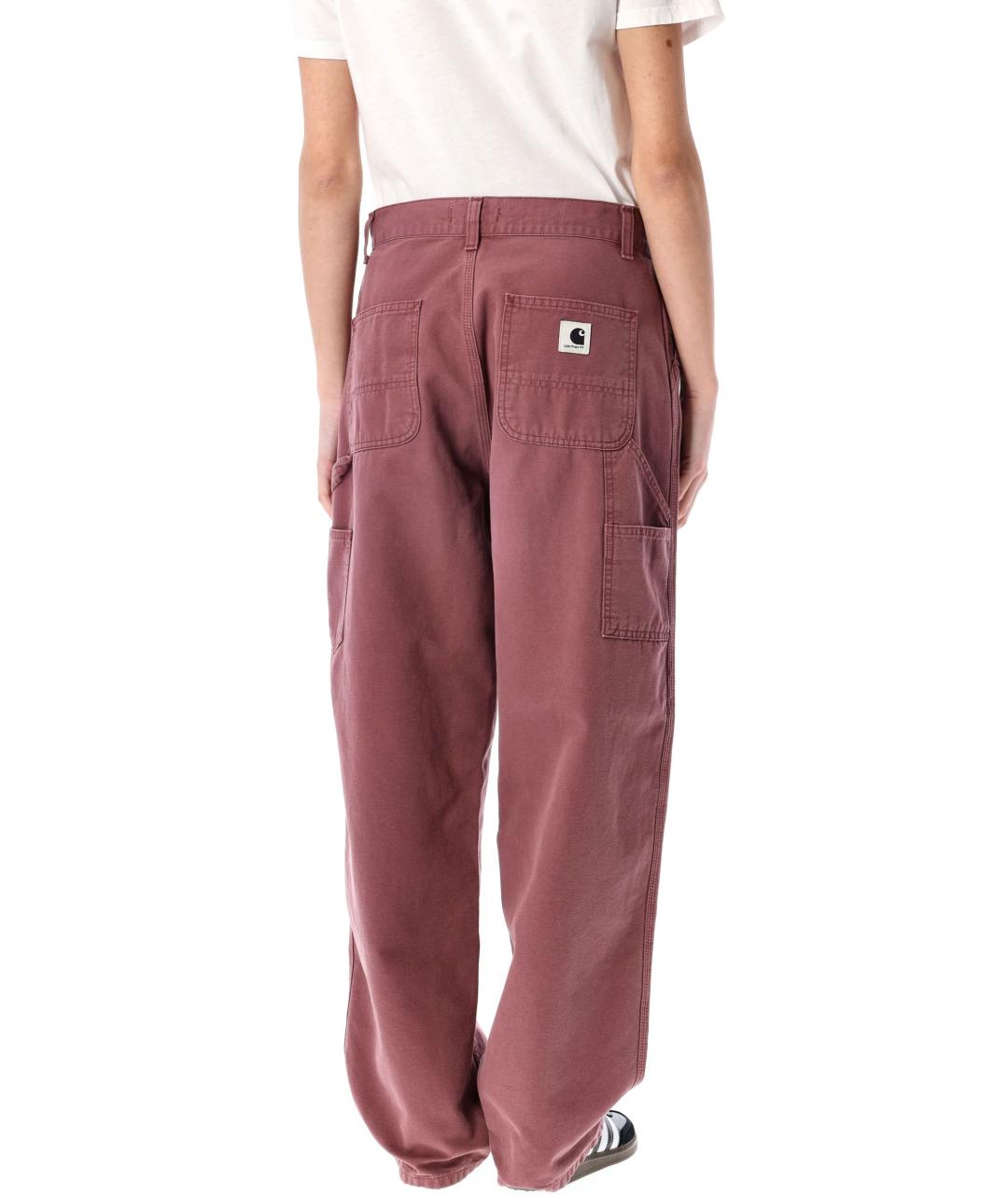 CARHARTT WIP Розовые хлопковые прямые брюки, фото 2