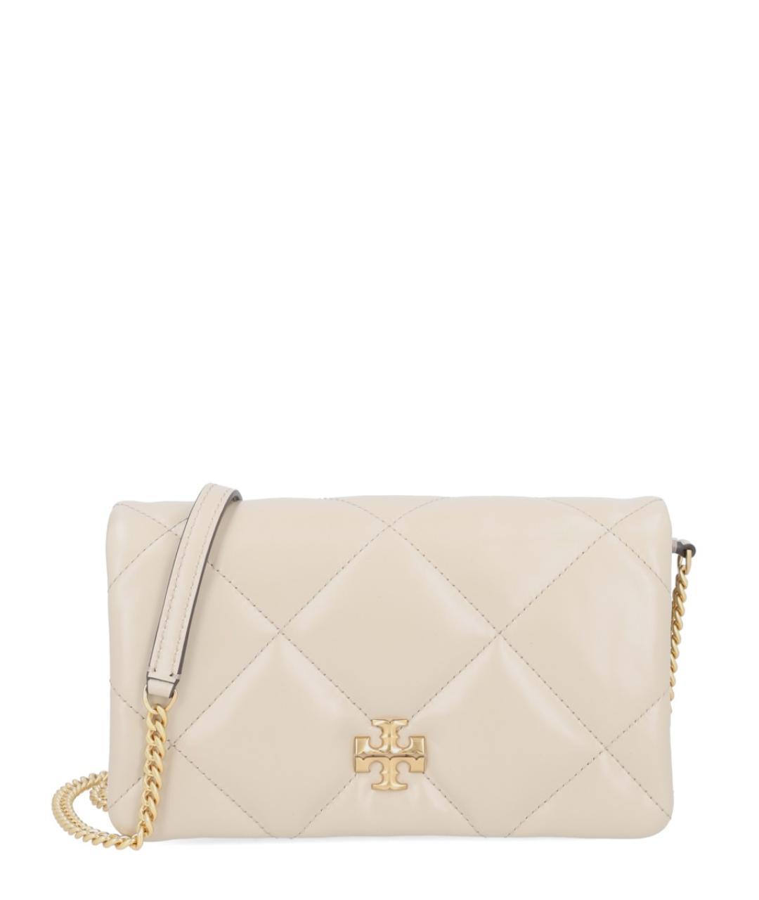 TORY BURCH Бежевая кожаная сумка через плечо, фото 1