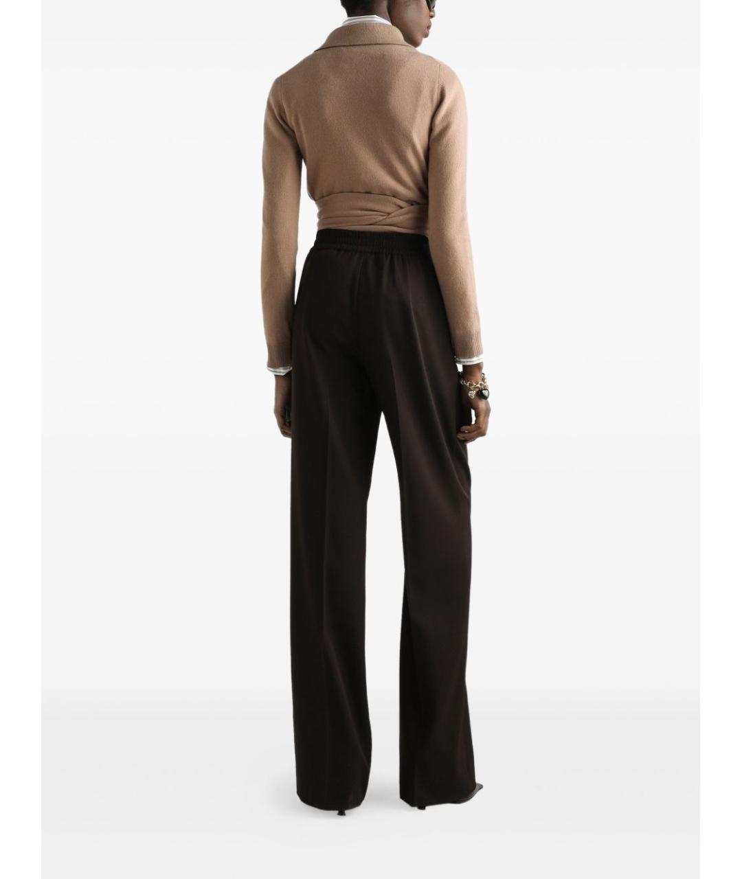 DOLCE&GABBANA Коричневые шерстяные прямые брюки, фото 3