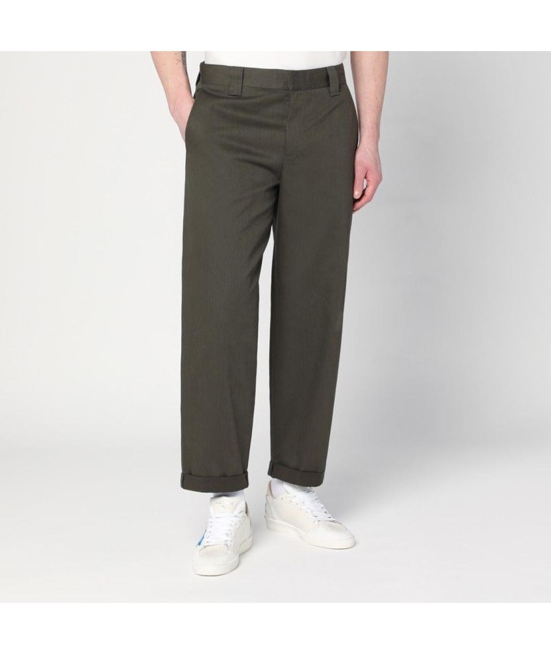 GOLDEN GOOSE DELUXE BRAND Зеленые хлопковые повседневные брюки, фото 5