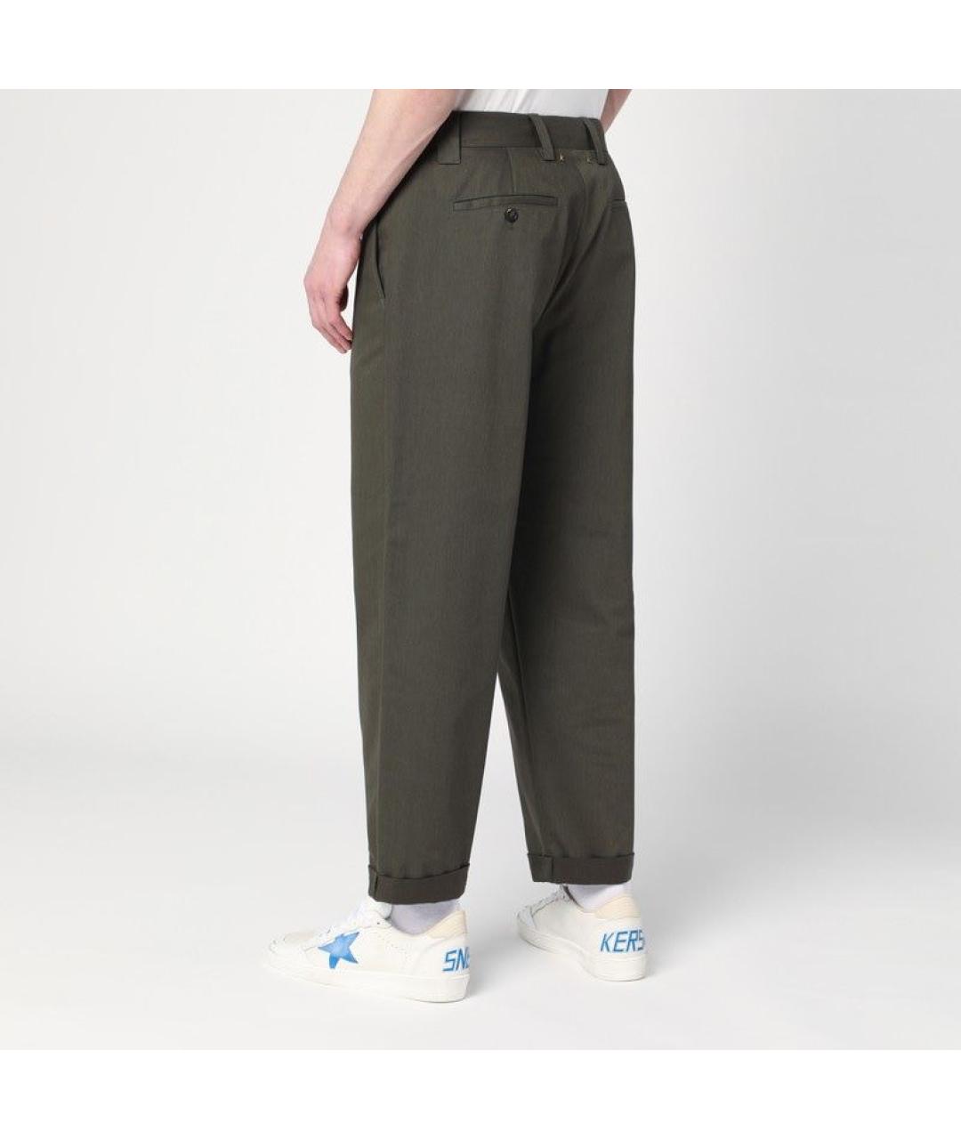 GOLDEN GOOSE DELUXE BRAND Зеленые хлопковые повседневные брюки, фото 2