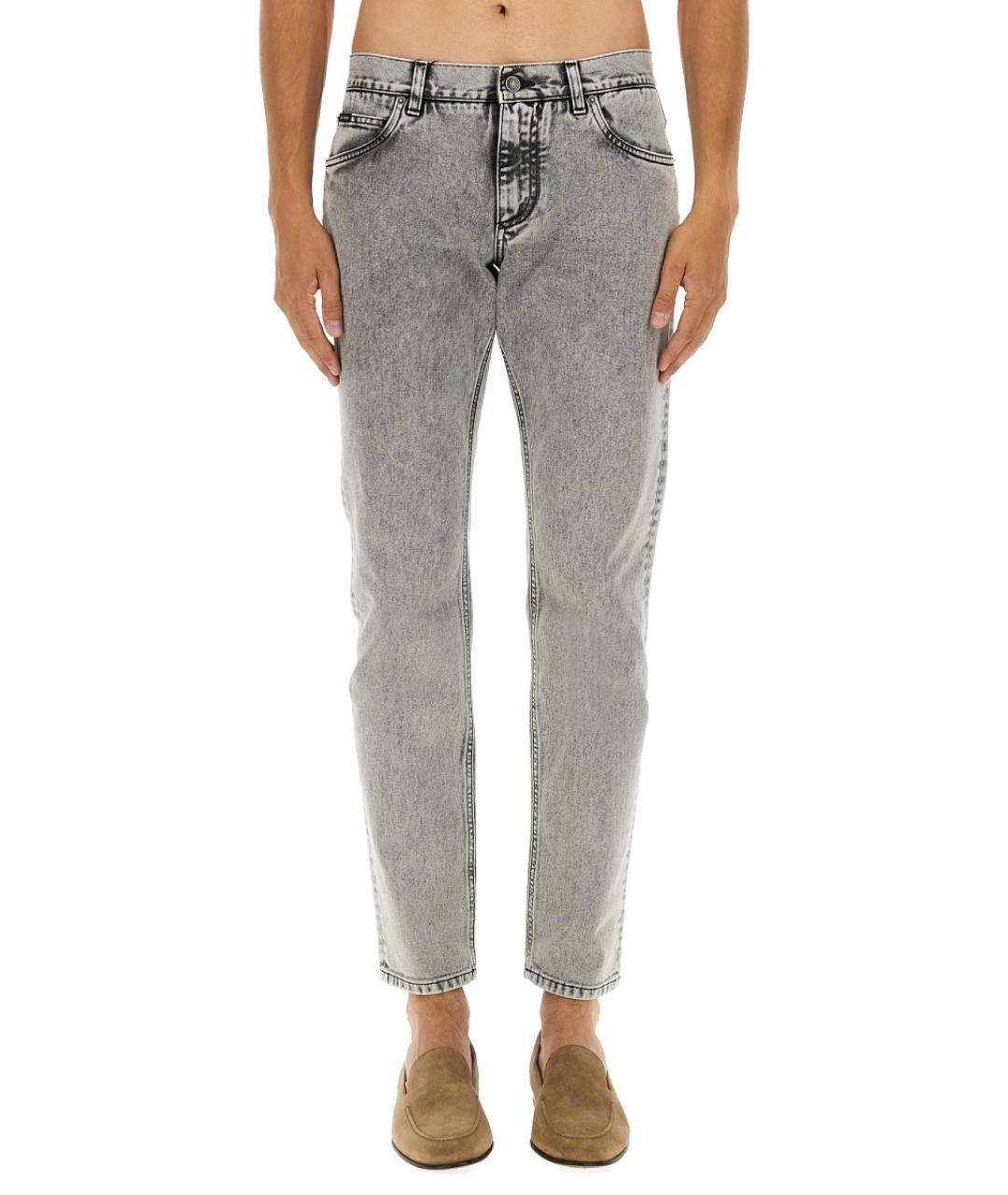 DOLCE&GABBANA Серые хлопковые повседневные брюки, фото 2