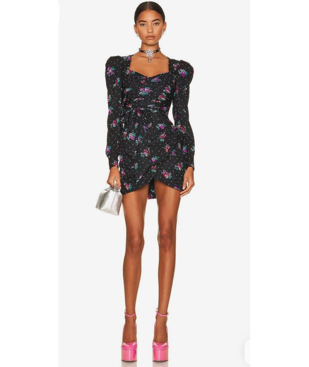 ALESSANDRA RICH Черное шелковое вечернее платье, фото 9