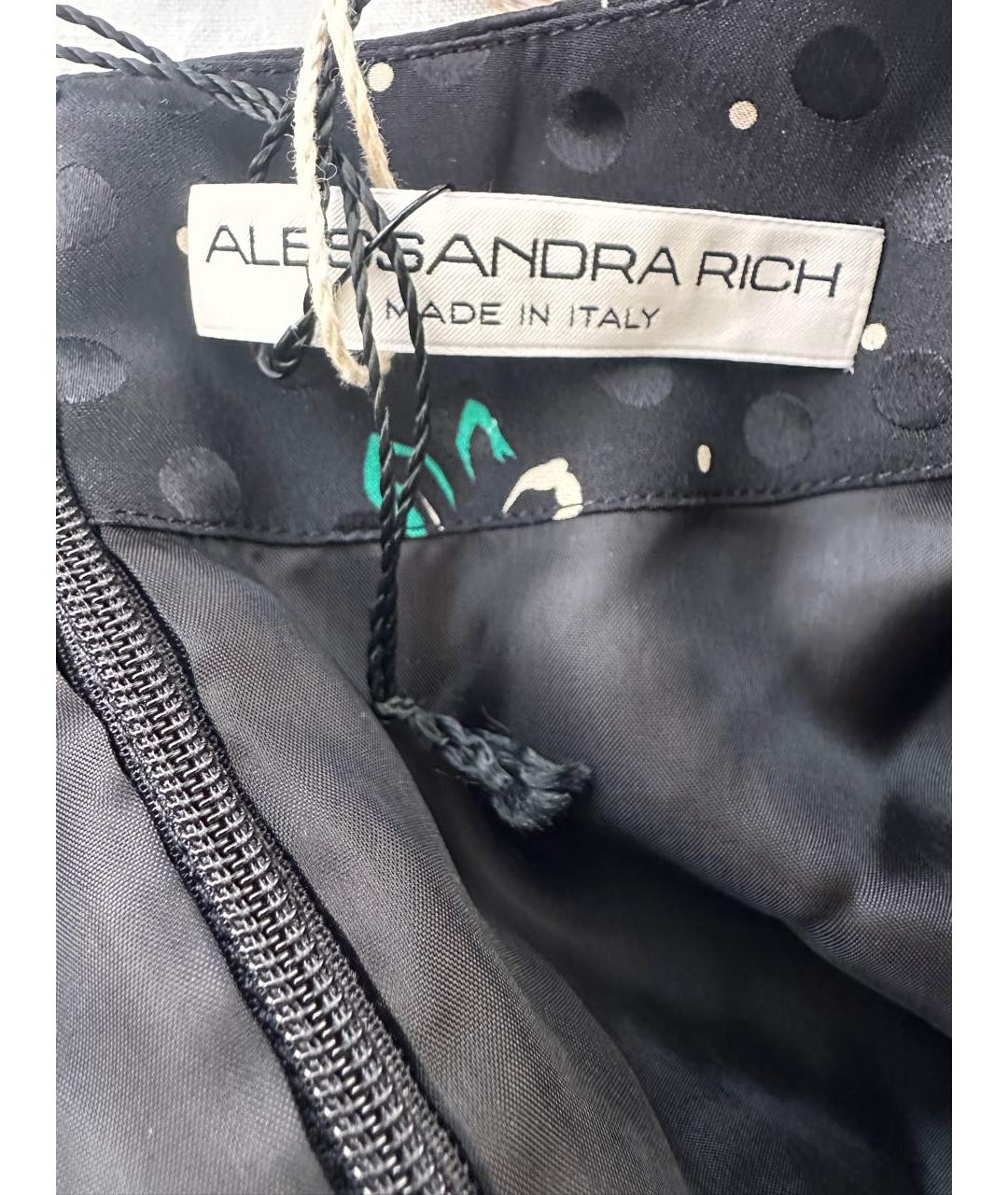 ALESSANDRA RICH Черное шелковое вечернее платье, фото 6