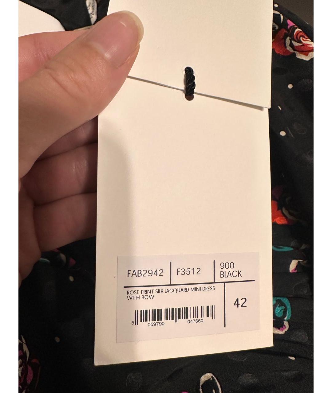 ALESSANDRA RICH Черное шелковое вечернее платье, фото 3