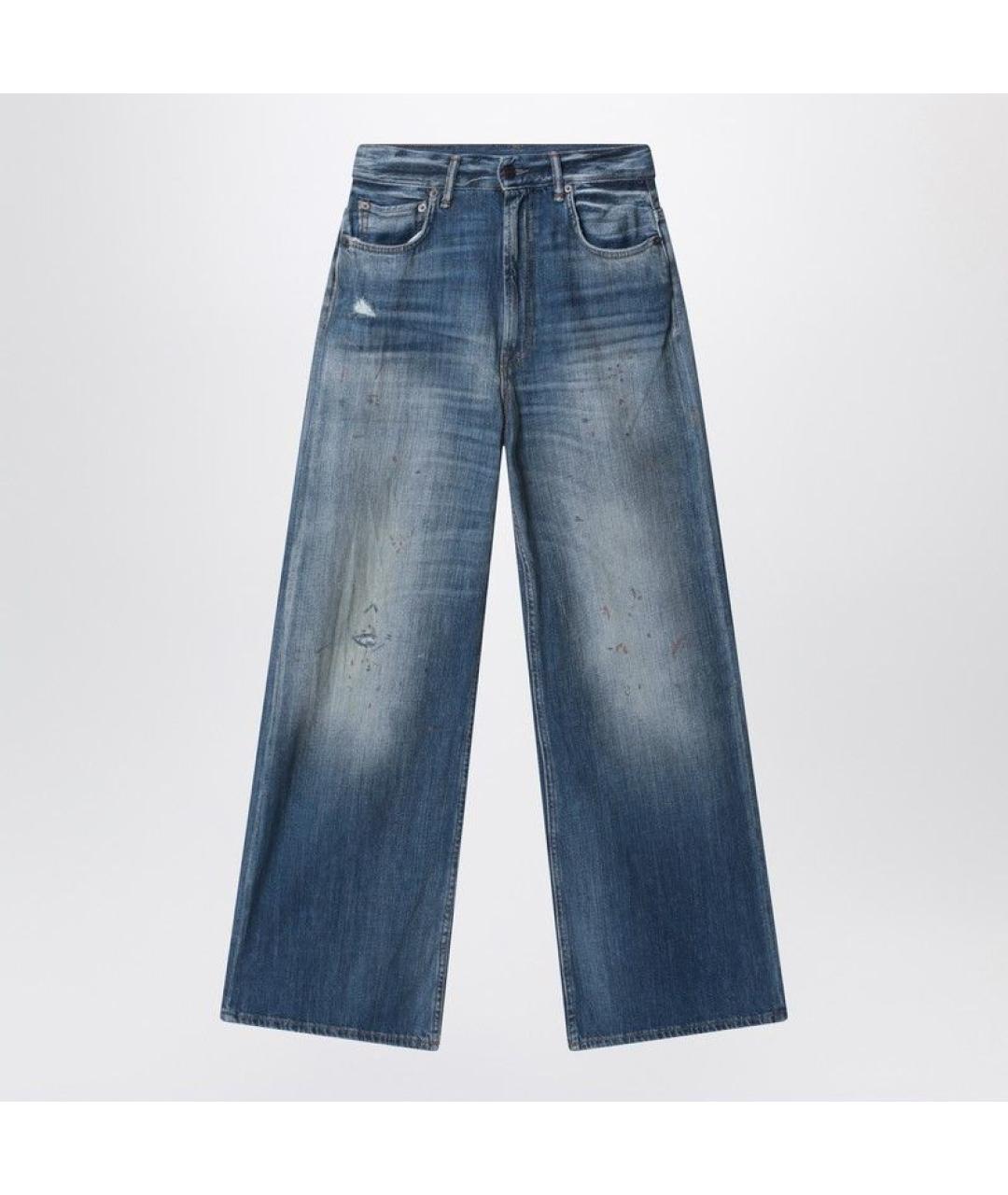 ACNE STUDIOS Синие хлопковые прямые джинсы, фото 2