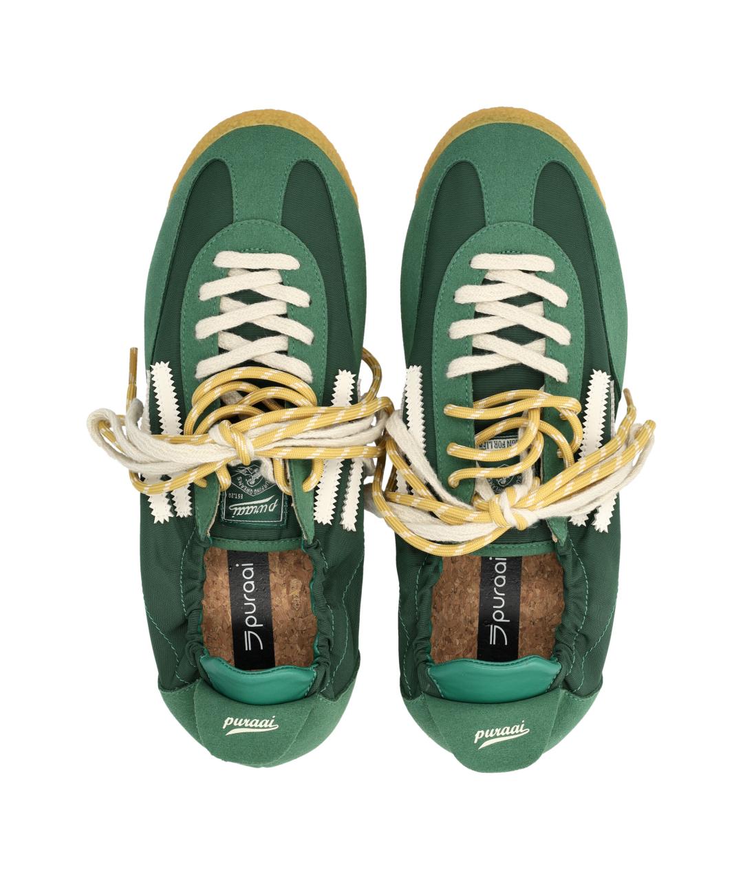 PURAAI Зеленые синтетические низкие кроссовки / кеды, фото 2