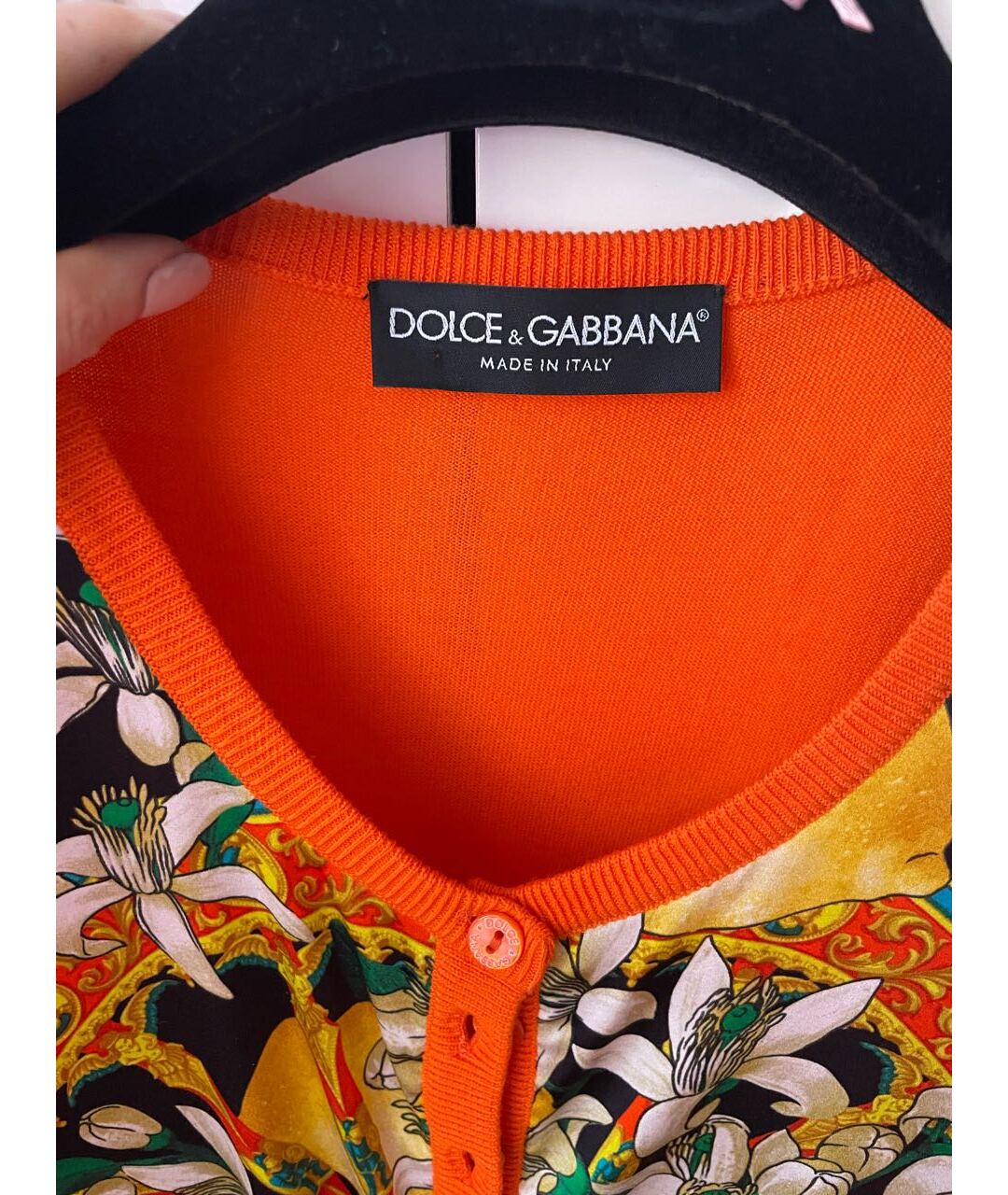 DOLCE&GABBANA Оранжевый шелковый кардиган, фото 3
