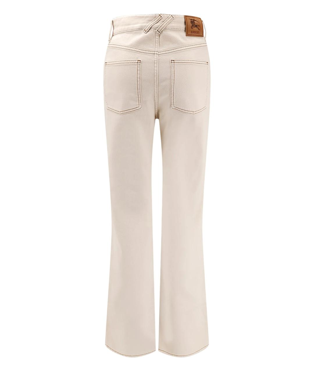 BURBERRY Бежевые хлопковые прямые джинсы, фото 2