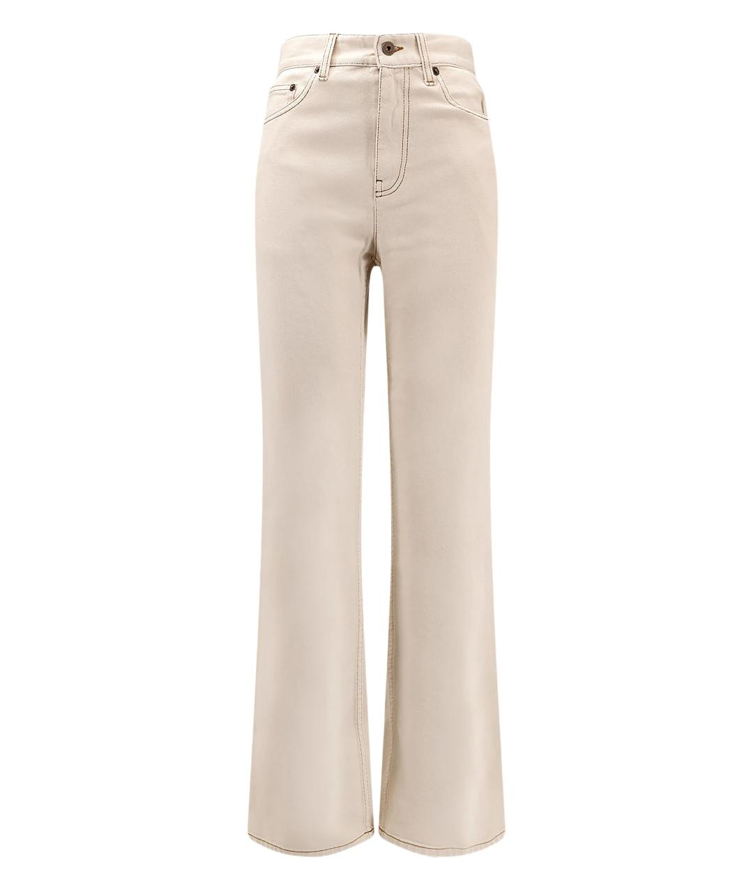 BURBERRY Бежевые хлопковые прямые джинсы, фото 1