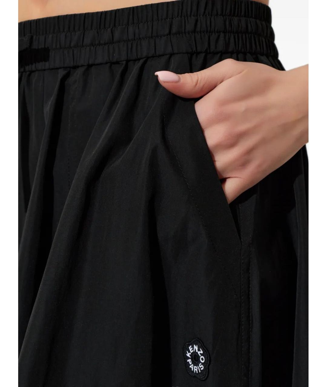 KENZO Черная полиэстеровая юбка миди, фото 5