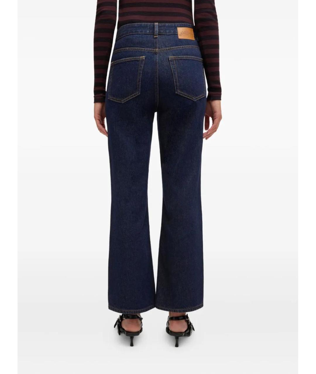GANNI Темно-синие хлопковые джинсы клеш, фото 4