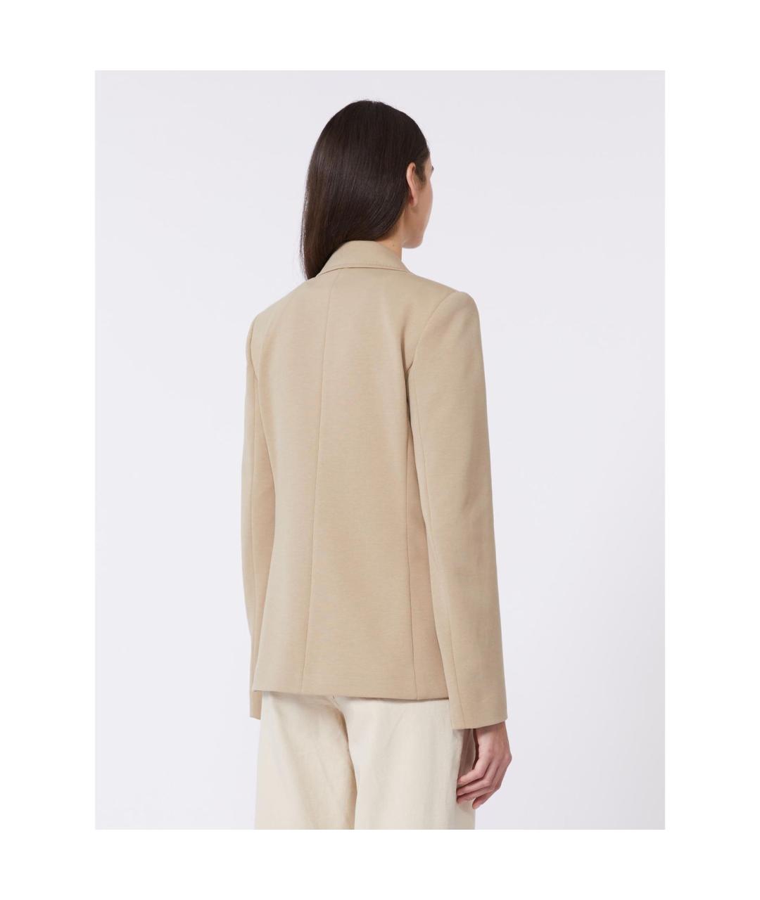WEEKEND MAX MARA Бежевый полиэстеровый жакет/пиджак, фото 3