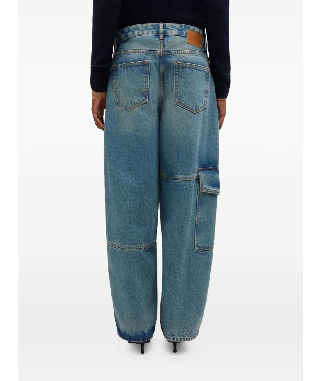 GANNI Синие хлопковые прямые джинсы, фото 4