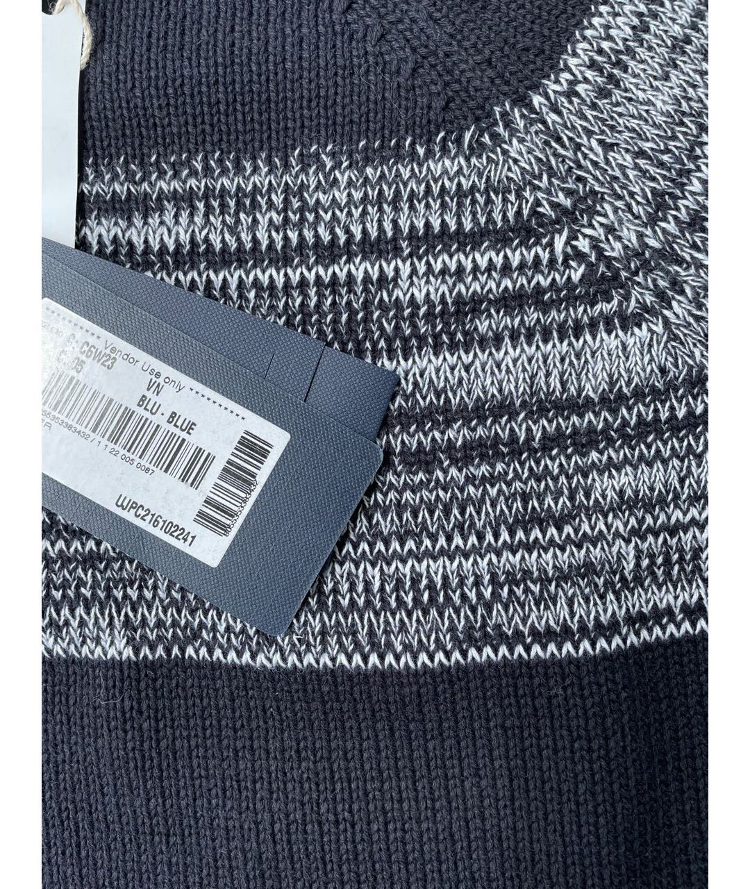 ARMANI JEANS Темно-синий хлопковый джемпер / свитер, фото 4