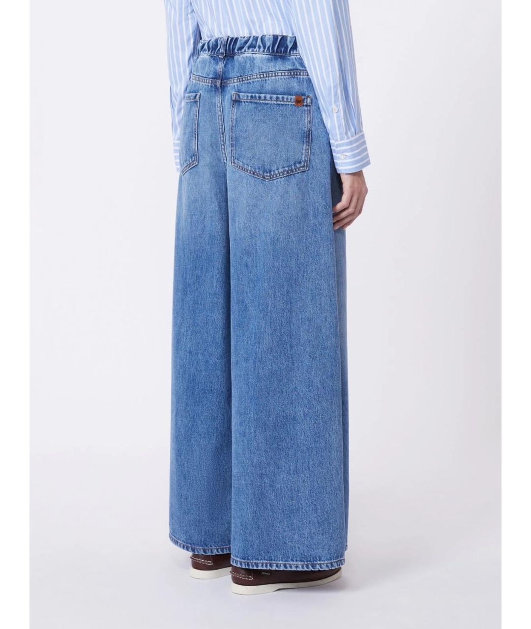 WEEKEND MAX MARA Синие хлопковые прямые джинсы, фото 3