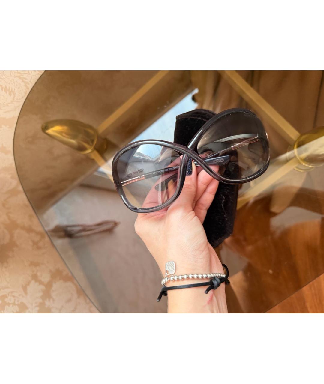 TOM FORD Антрацитовые пластиковые солнцезащитные очки, фото 2