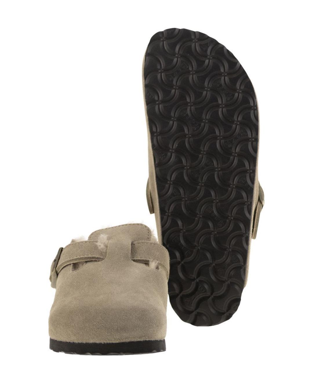 BIRKENSTOCK Бежевые кожаные сандалии, фото 5