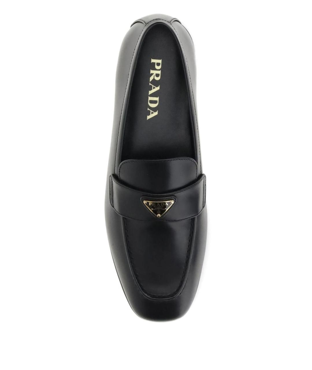 PRADA Черные кожаные мокасины, фото 2