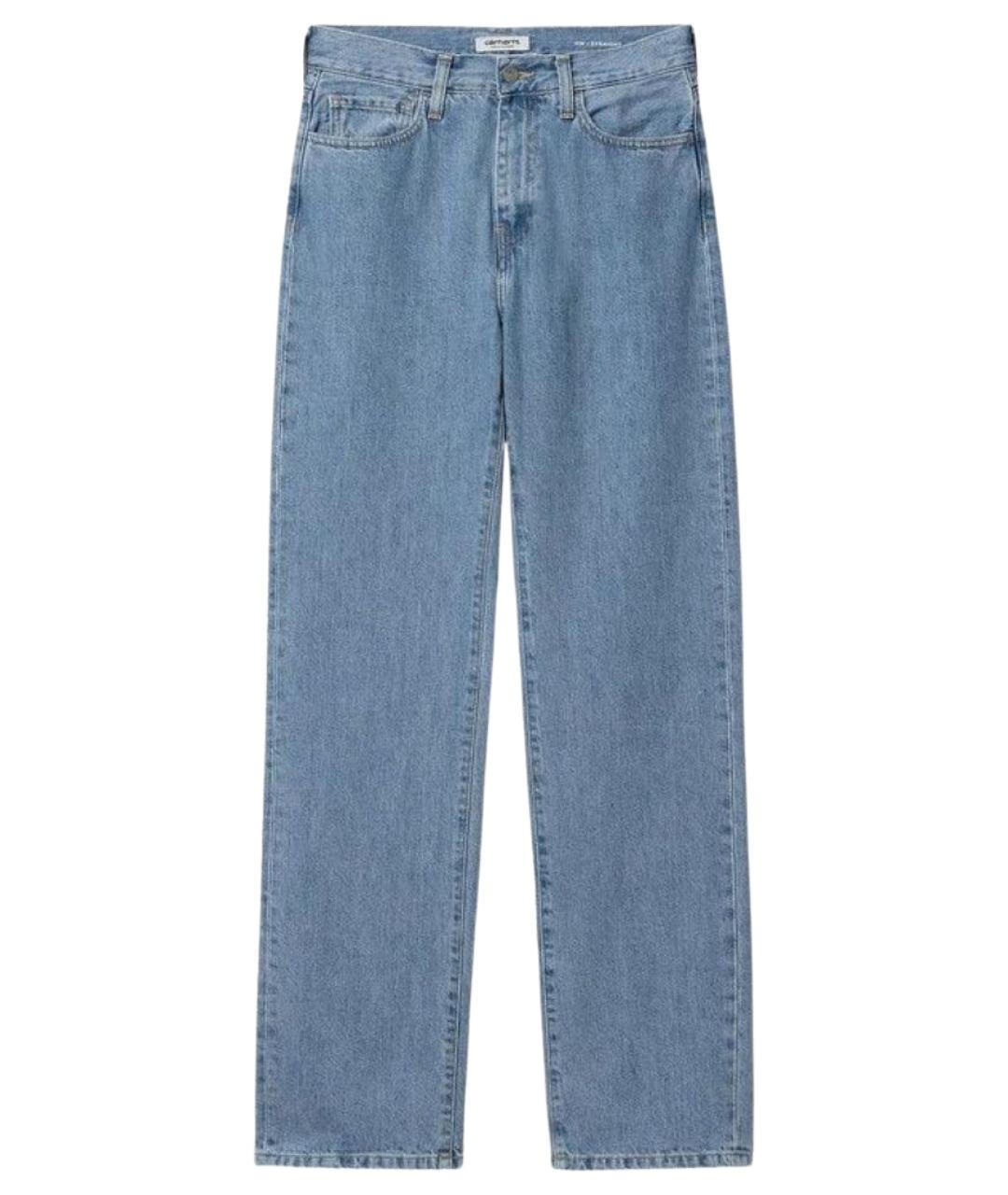 CARHARTT WIP Голубые хлопковые прямые джинсы, фото 1