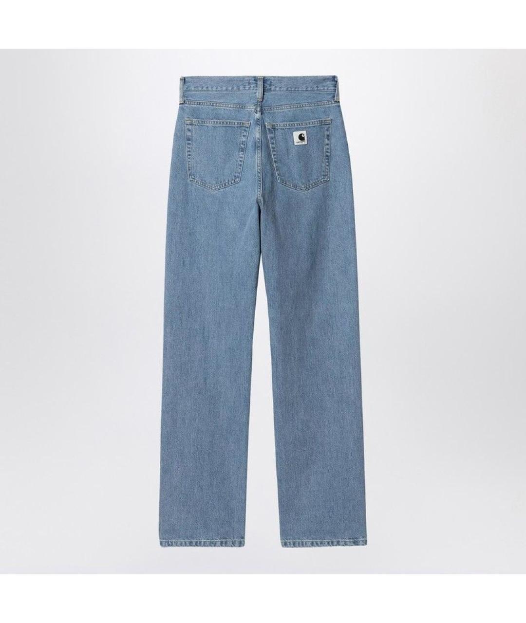 CARHARTT WIP Голубые хлопковые прямые джинсы, фото 2