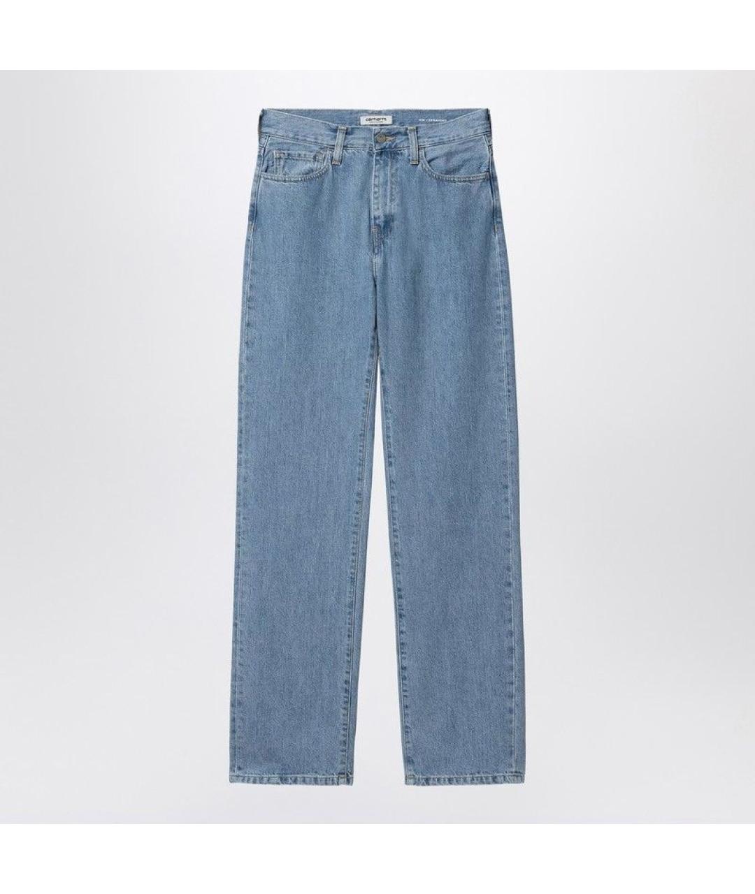 CARHARTT WIP Голубые хлопковые прямые джинсы, фото 3