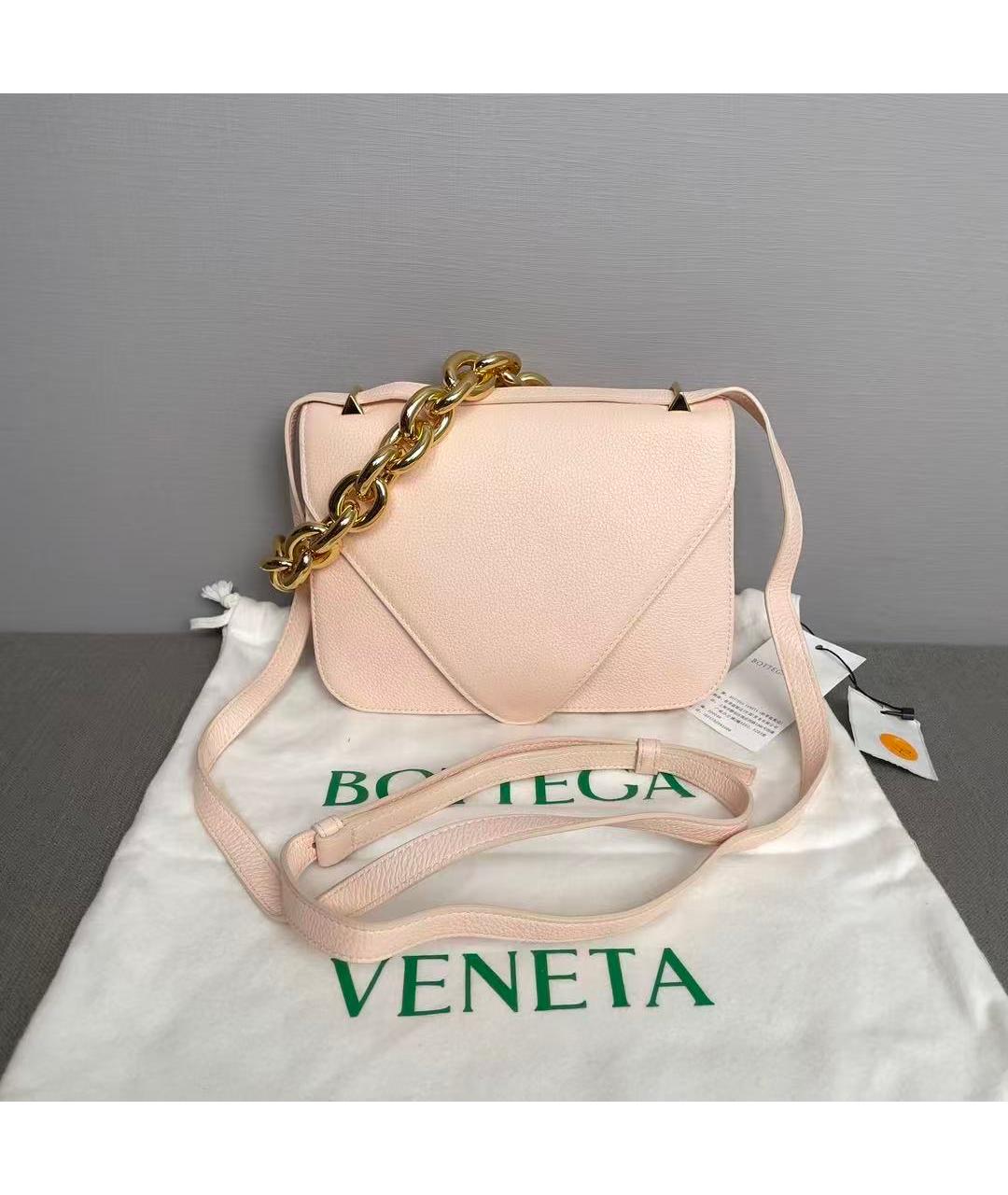 BOTTEGA VENETA Розовая кожаная сумка через плечо, фото 6