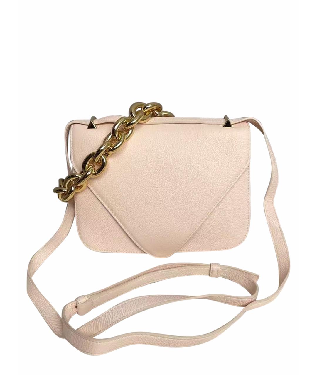 BOTTEGA VENETA Розовая кожаная сумка через плечо, фото 1