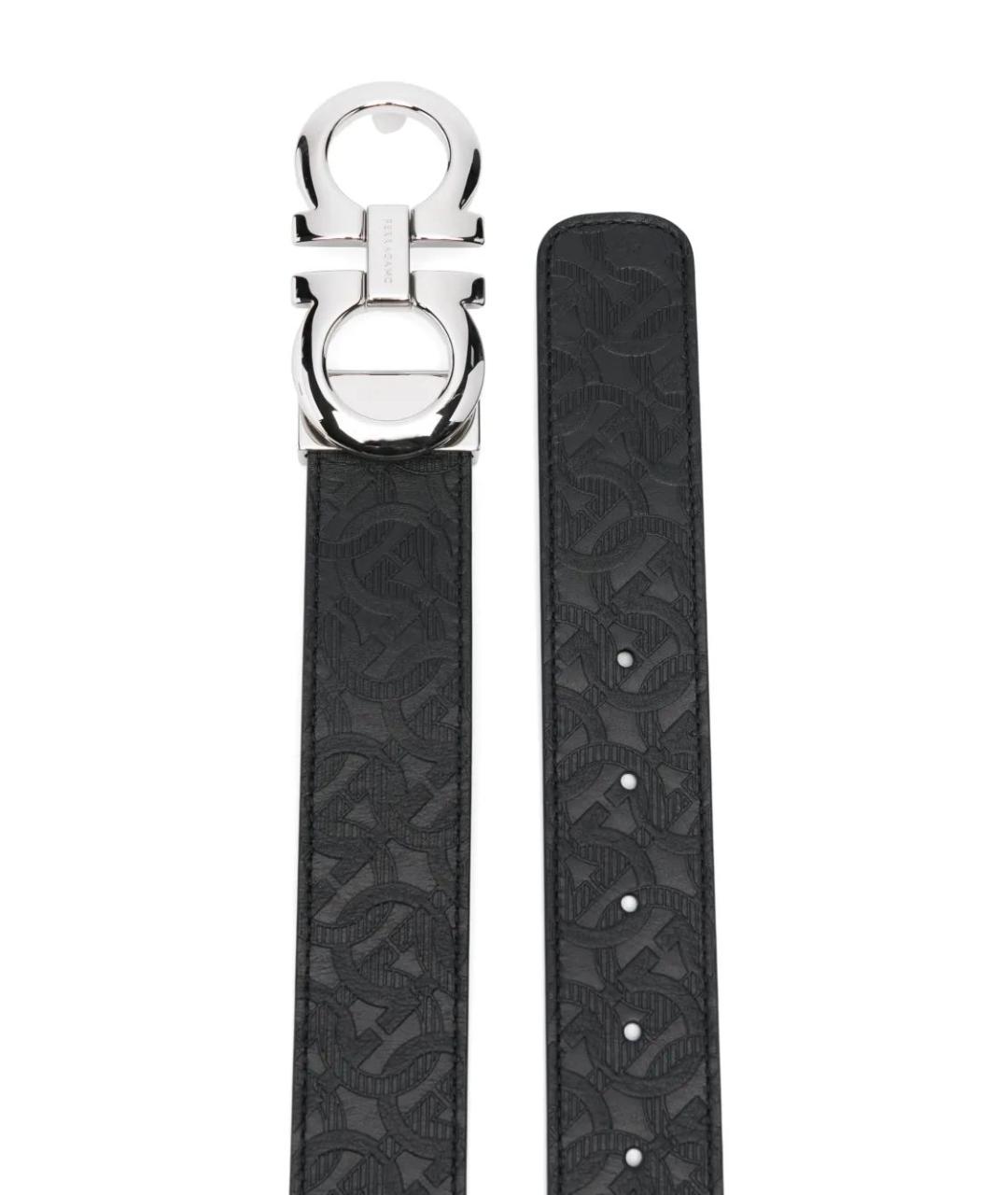 FERRAGAMO Черный кожаный ремень, фото 5