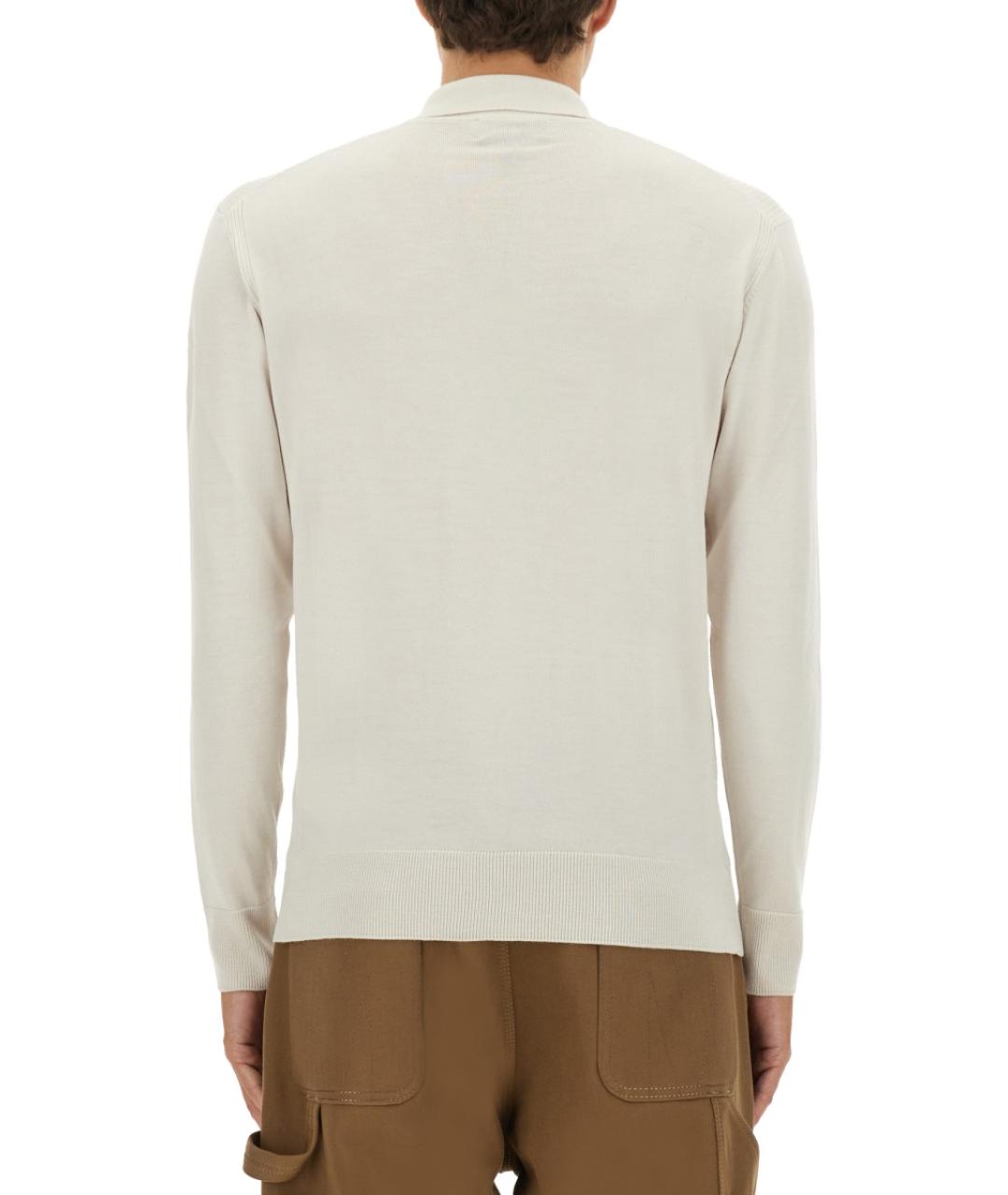 BELSTAFF Бежевое хлопко-шерстяное поло с длинным рукавом, фото 3