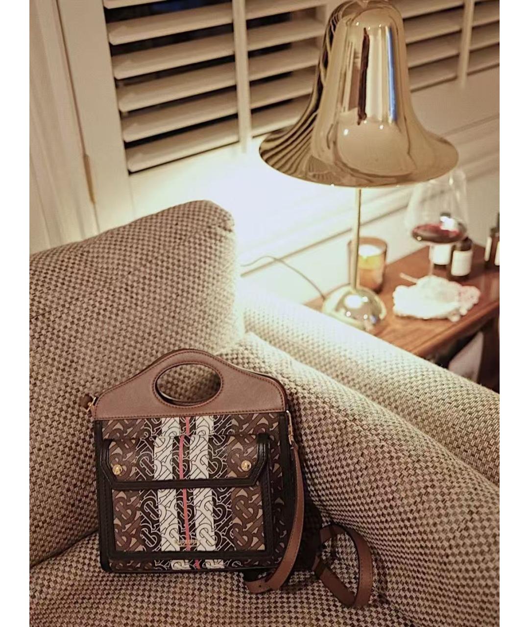 BURBERRY Коричневая кожаная сумка через плечо, фото 3