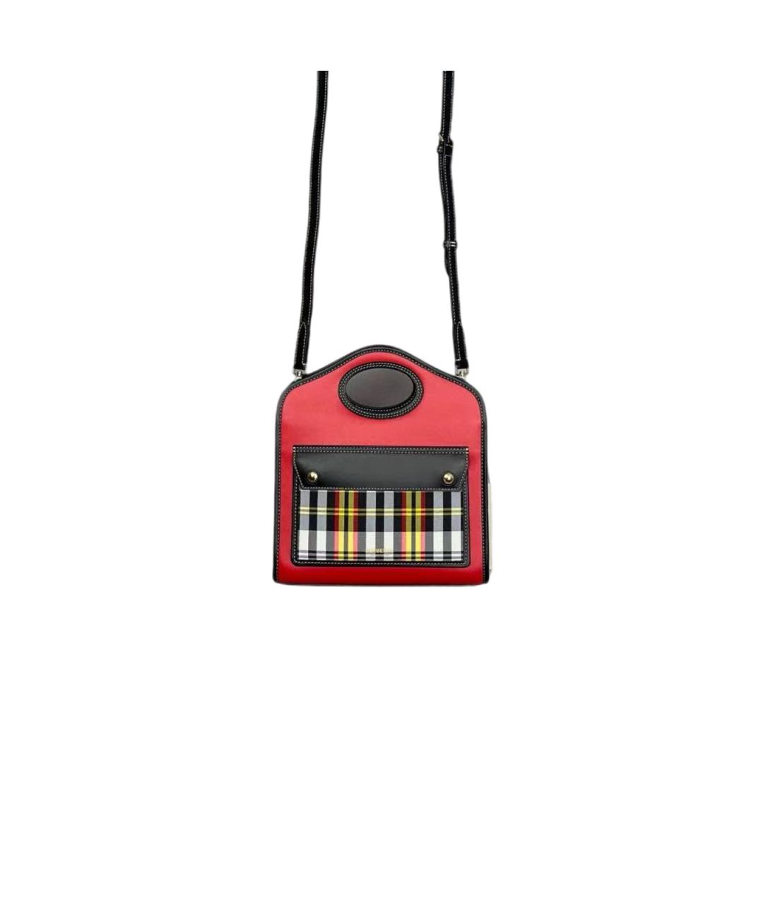 BURBERRY Красная кожаная сумка через плечо, фото 2