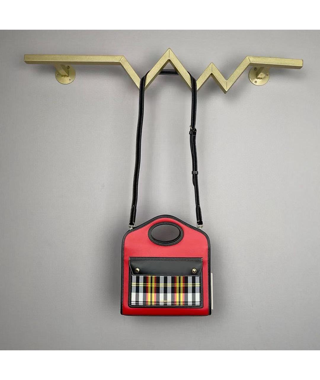BURBERRY Красная кожаная сумка через плечо, фото 3