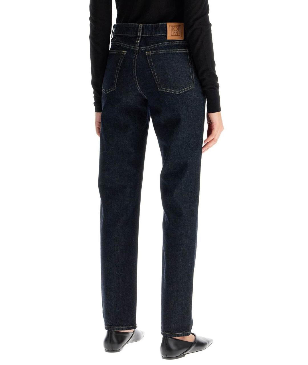 TOTEME Темно-синие хлопковые джинсы слим, фото 3