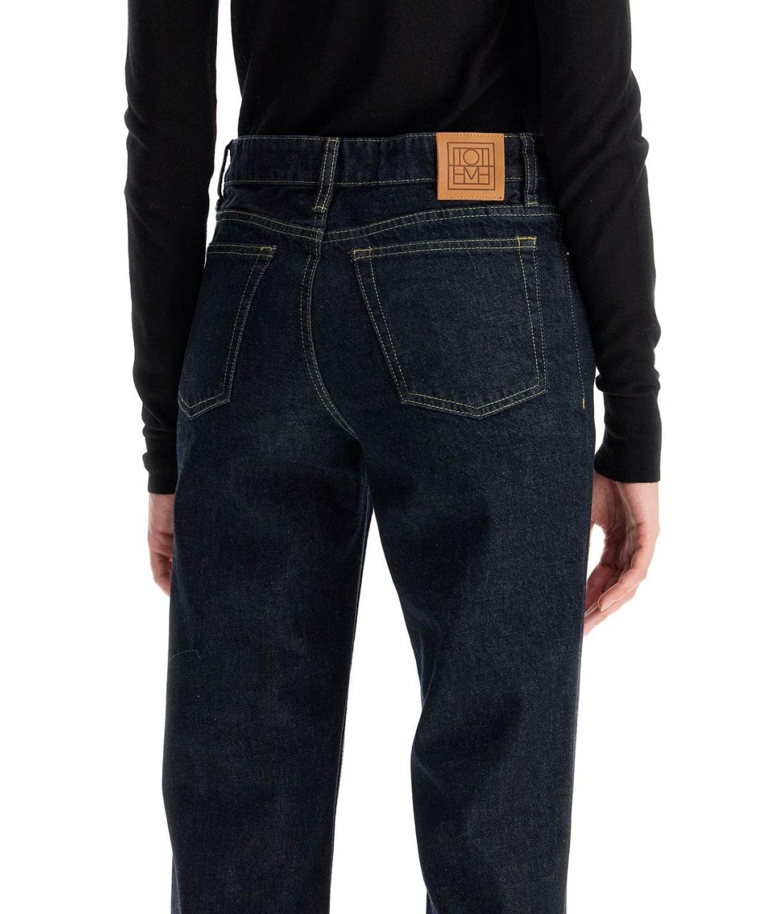 TOTEME Темно-синие хлопковые джинсы слим, фото 4