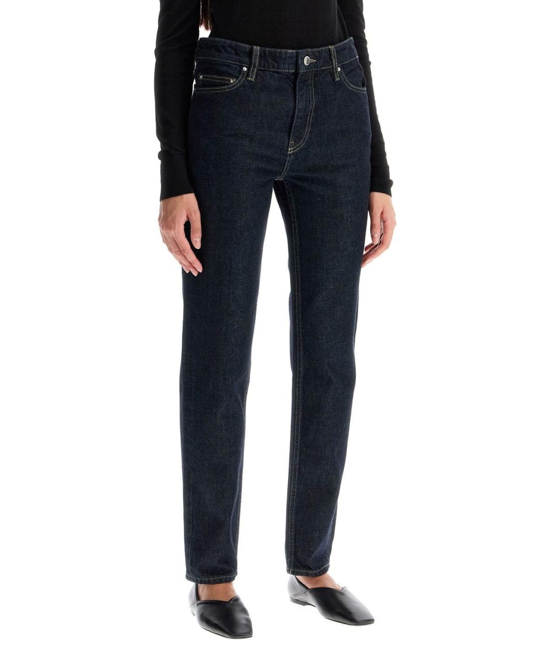 TOTEME Темно-синие хлопковые джинсы слим, фото 2