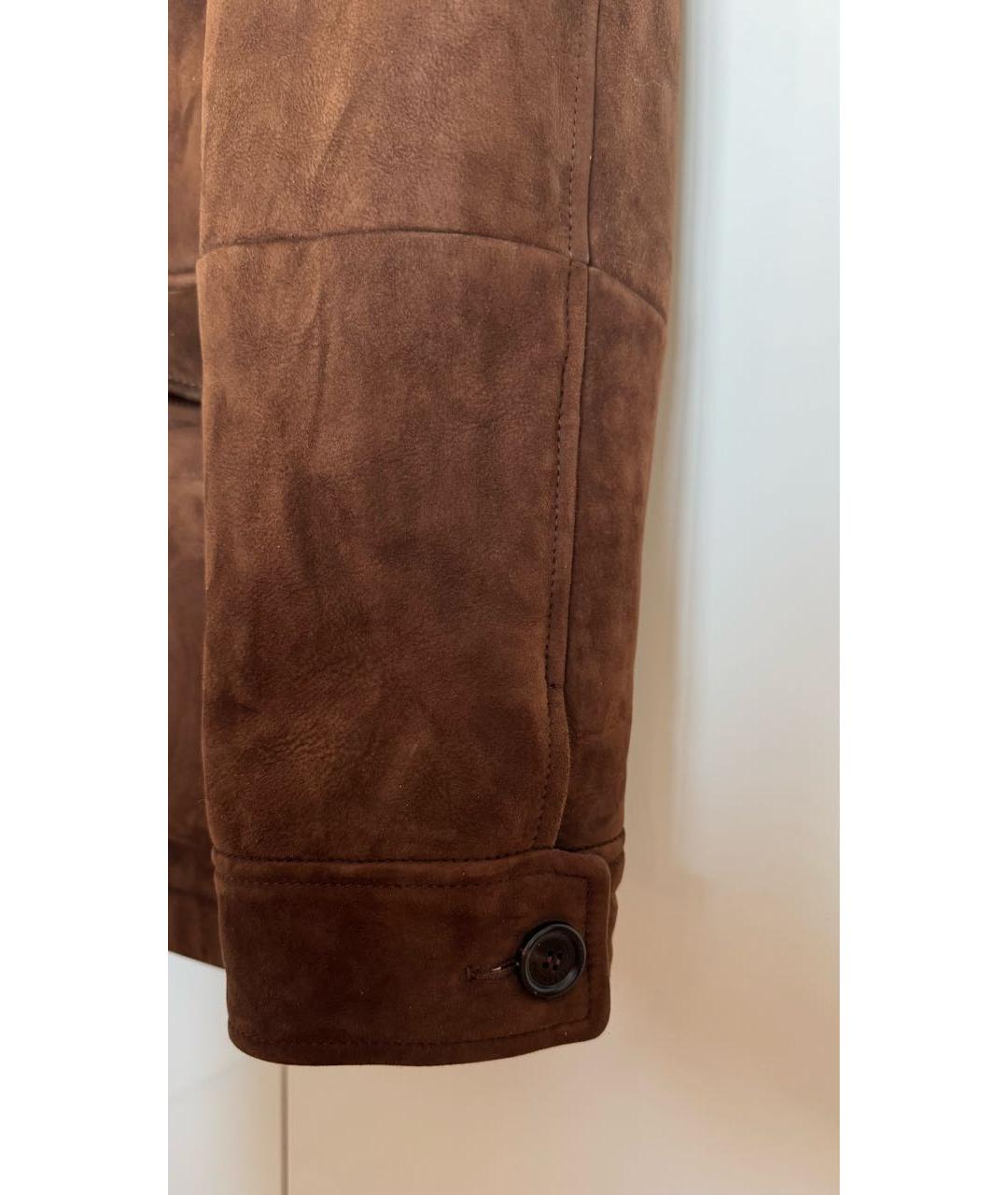 BRUNELLO CUCINELLI Коричневая замшевая дубленка/шуба, фото 6