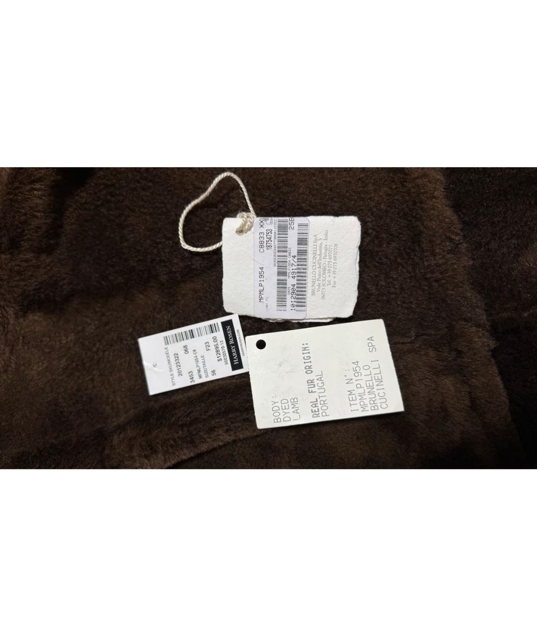 BRUNELLO CUCINELLI Коричневая замшевая дубленка/шуба, фото 7