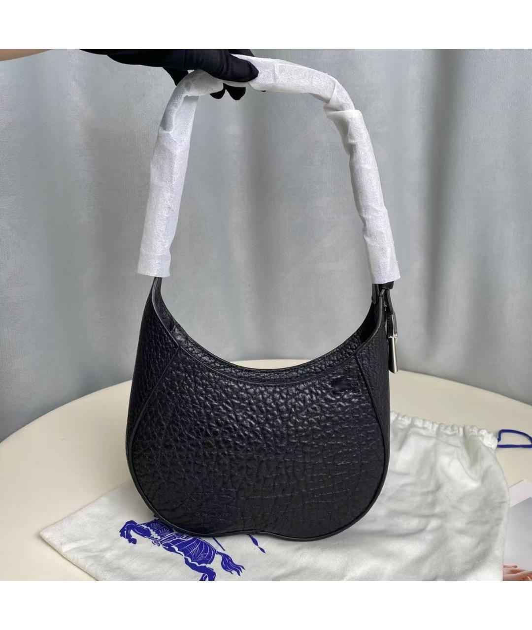 BURBERRY Черная кожаная сумка через плечо, фото 7