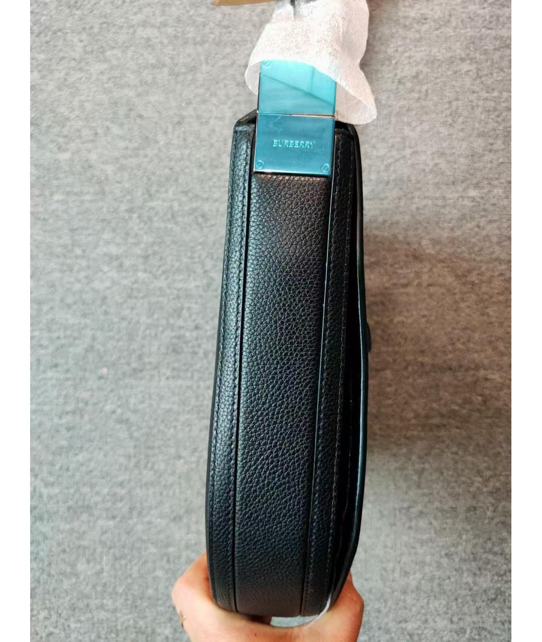 BURBERRY Черная кожаная сумка через плечо, фото 2