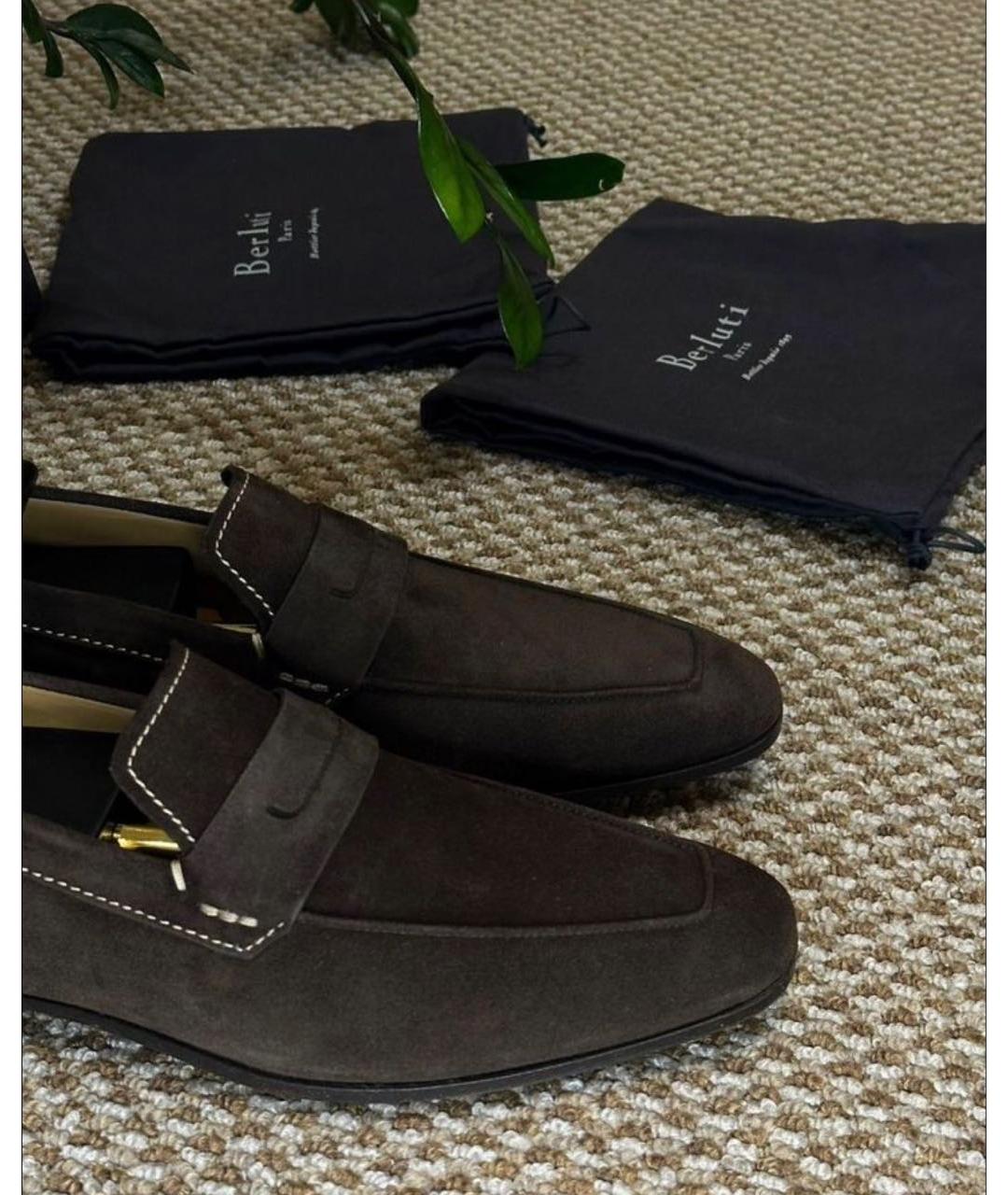 BERLUTI Коричневые замшевые лоферы, фото 6