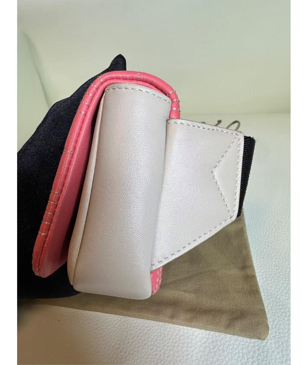 BURBERRY Коралловая кожаная сумка через плечо, фото 7