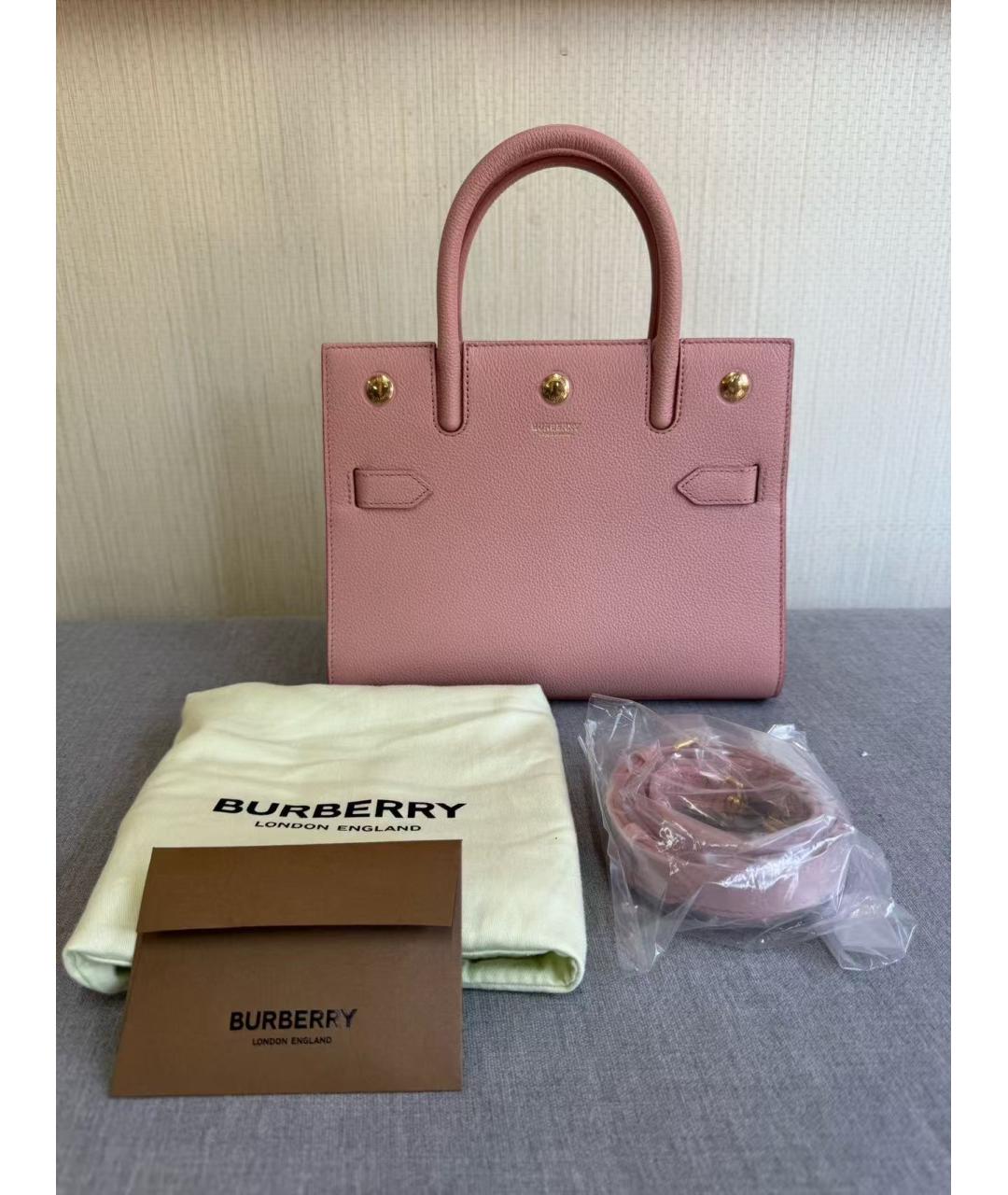 BURBERRY Розовая сумка с короткими ручками, фото 2