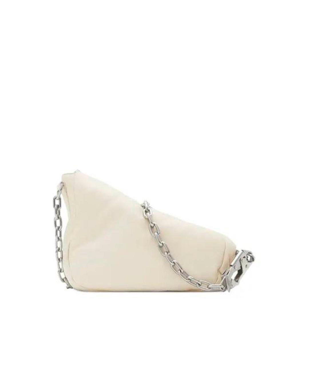 BURBERRY Белая кожаная сумка через плечо, фото 2