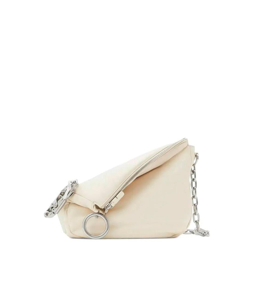 BURBERRY Белая кожаная сумка через плечо, фото 1